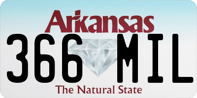AR license plate 366MIL
