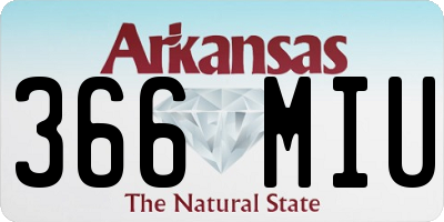 AR license plate 366MIU
