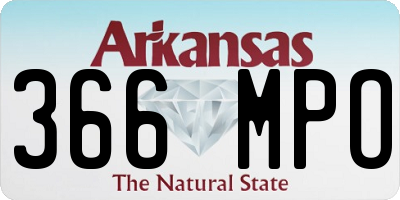 AR license plate 366MPO