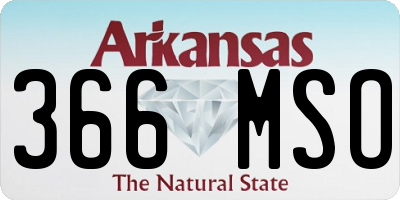 AR license plate 366MSO