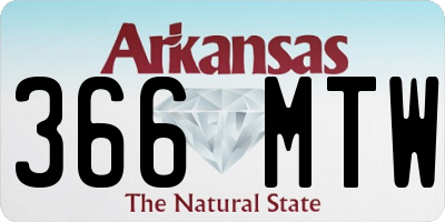 AR license plate 366MTW