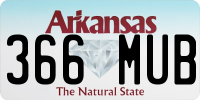 AR license plate 366MUB