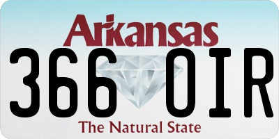 AR license plate 366OIR