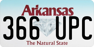 AR license plate 366UPC