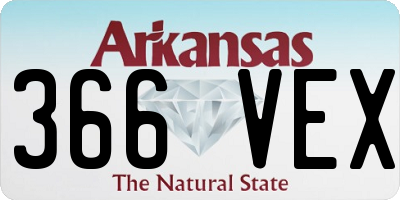 AR license plate 366VEX