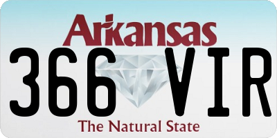 AR license plate 366VIR