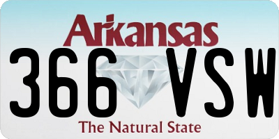 AR license plate 366VSW