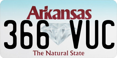 AR license plate 366VUC