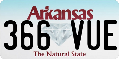 AR license plate 366VUE