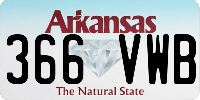 AR license plate 366VWB