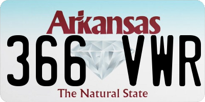 AR license plate 366VWR