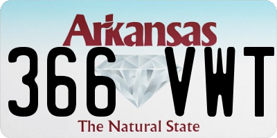 AR license plate 366VWT
