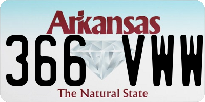 AR license plate 366VWW