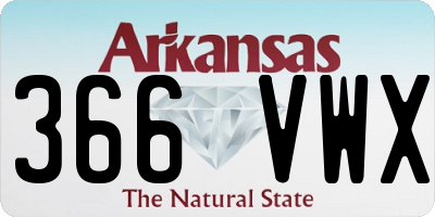 AR license plate 366VWX