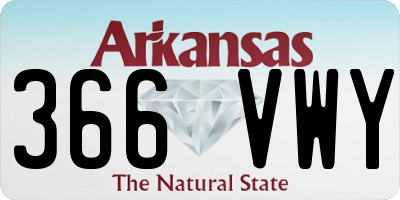 AR license plate 366VWY