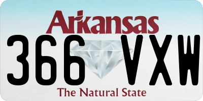 AR license plate 366VXW
