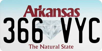 AR license plate 366VYC