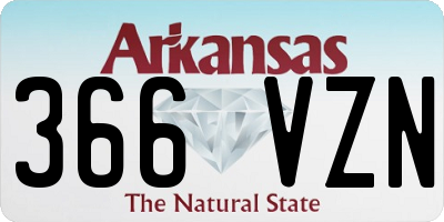 AR license plate 366VZN
