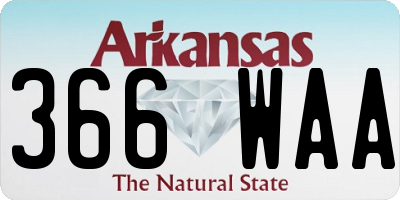 AR license plate 366WAA