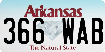 AR license plate 366WAB