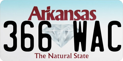 AR license plate 366WAC