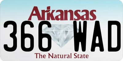 AR license plate 366WAD