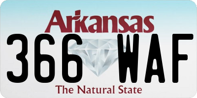 AR license plate 366WAF