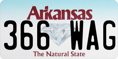 AR license plate 366WAG