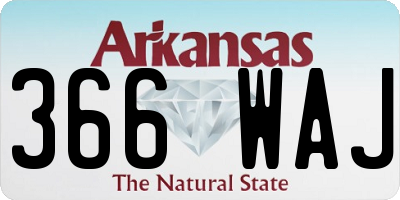 AR license plate 366WAJ