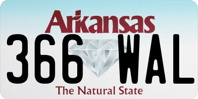 AR license plate 366WAL