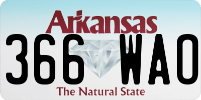 AR license plate 366WAO