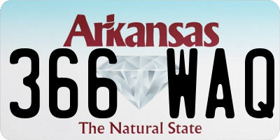 AR license plate 366WAQ