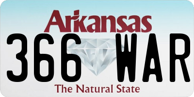AR license plate 366WAR