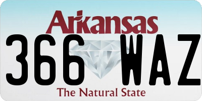 AR license plate 366WAZ