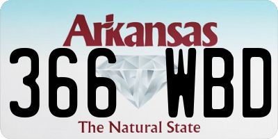 AR license plate 366WBD