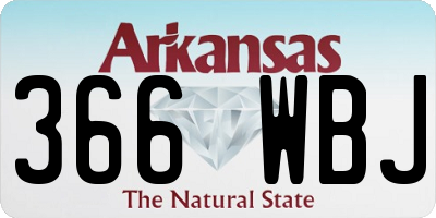 AR license plate 366WBJ
