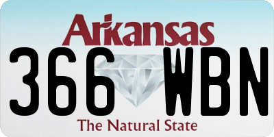 AR license plate 366WBN