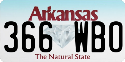AR license plate 366WBO