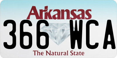 AR license plate 366WCA