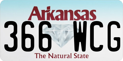 AR license plate 366WCG