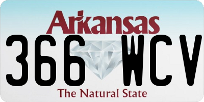 AR license plate 366WCV