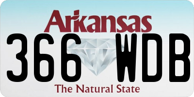 AR license plate 366WDB