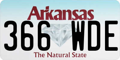 AR license plate 366WDE