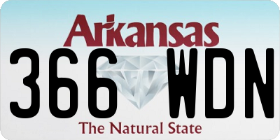 AR license plate 366WDN