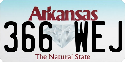 AR license plate 366WEJ
