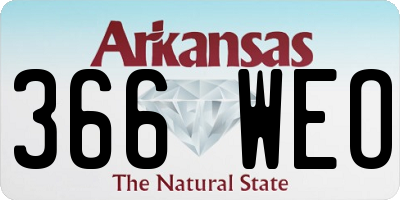 AR license plate 366WEO