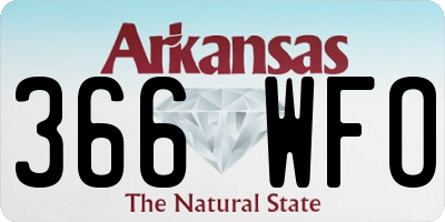 AR license plate 366WFO