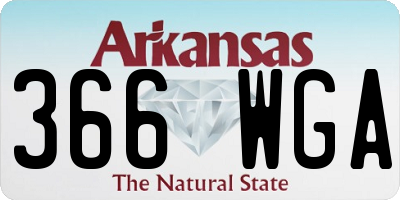 AR license plate 366WGA