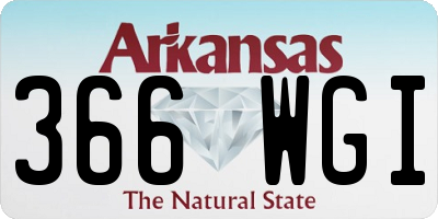 AR license plate 366WGI