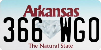 AR license plate 366WGO